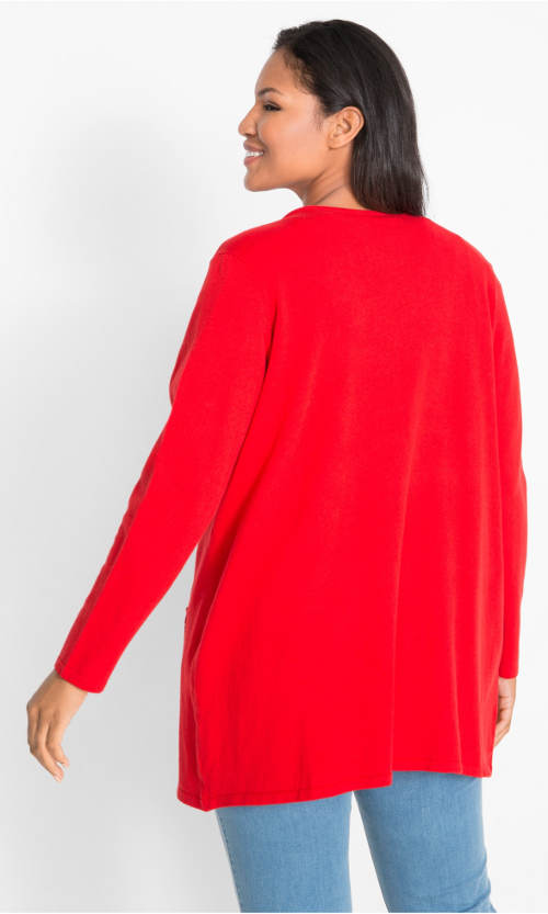 Červený dámsky plus size sveter