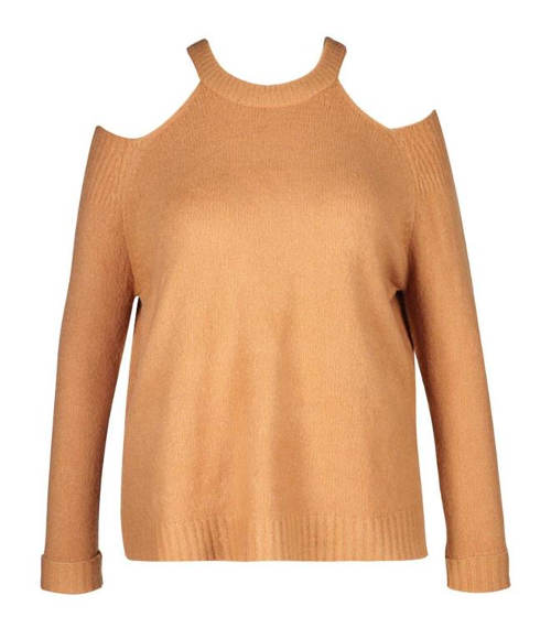 Pletený sveter pre plnoštíhle