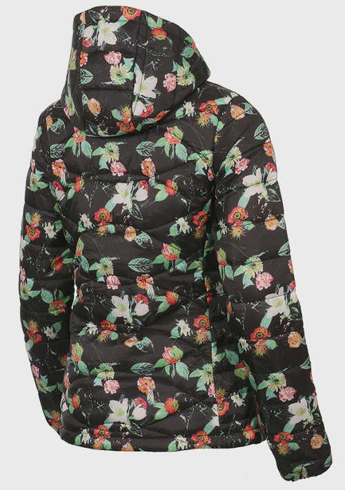 Prešívaná dámska zimná bunda s kvetinovým vzorom