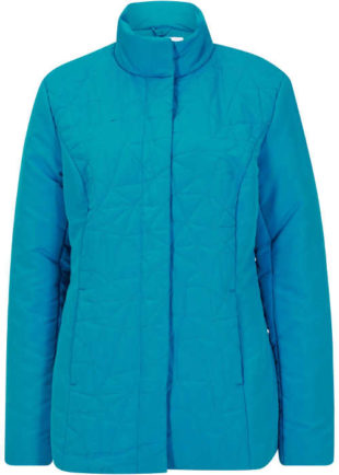 Vatovaná zimná bunda s krásnym prešívaním v tyrkysovej farbe
