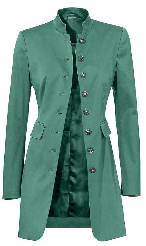 Zelený kabátik so stojačikom