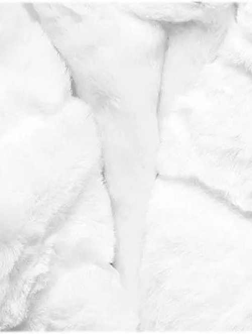Biely teplý vnútorné kožúšok zimné bundy