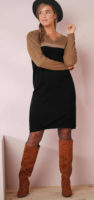 Hnedo-čierne dámske pletené šaty Blancheporte