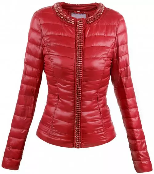 Červená zimná bunda pre ženy