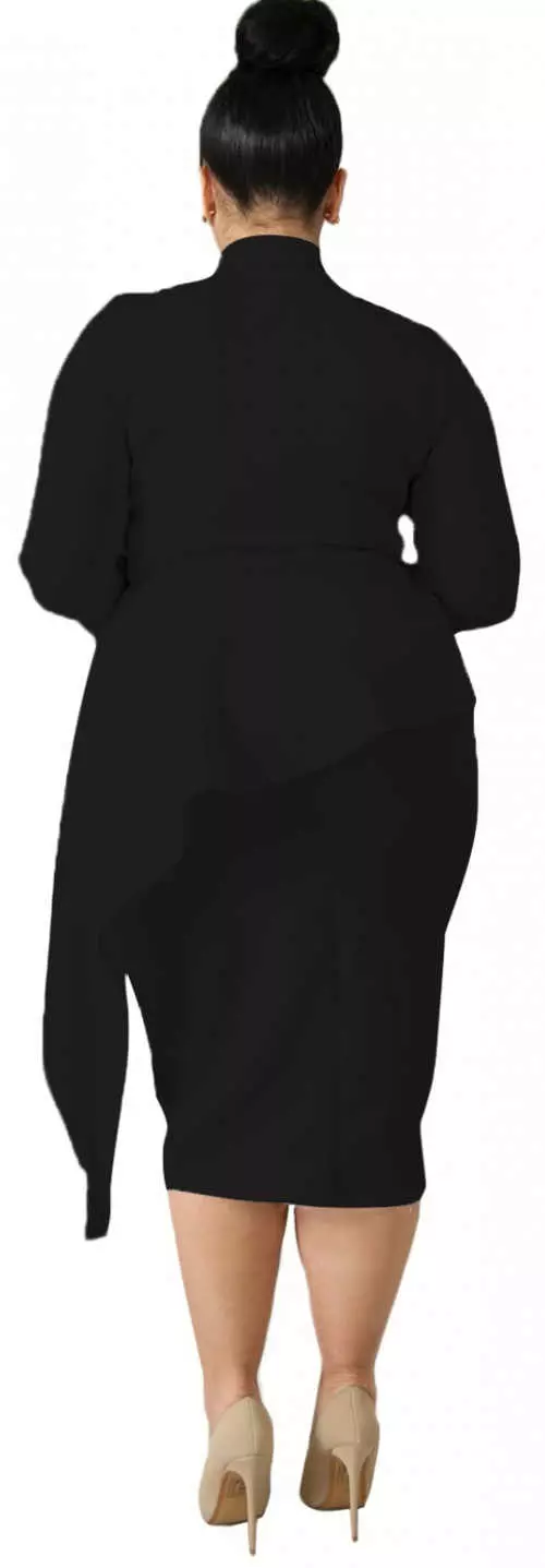 Čierne dámske šaty s asymetrickým vrstvením