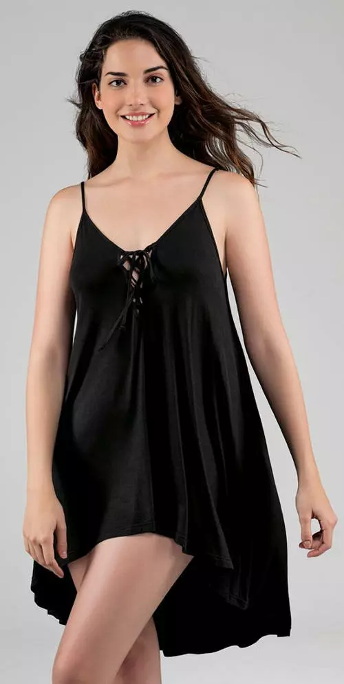 Čierne voľné plážové šaty