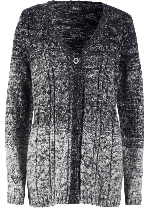 Čierno-biely pletený dámsky sveter