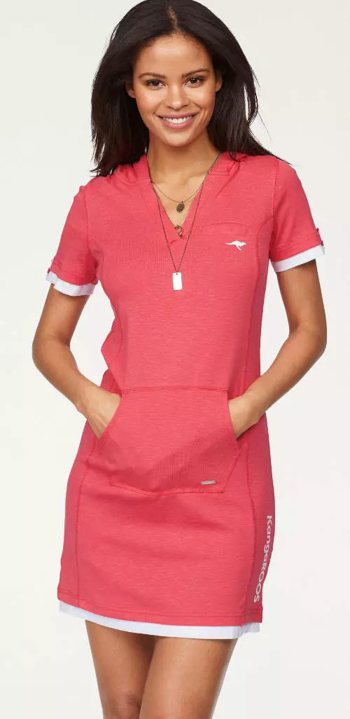 Ružové športové šaty pre plnoštíhle