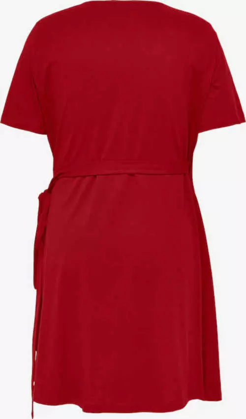 Bavlnené červené šaty s krátkymi rukávmi