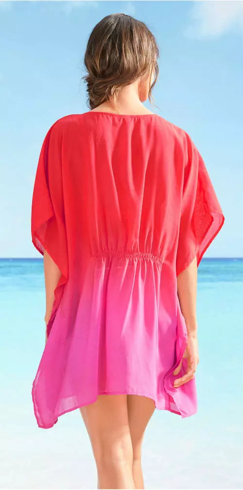 Červené a ružové plážové šaty