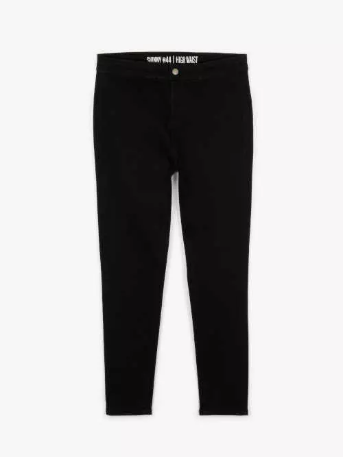 Čierne skinny džínsy s vysokým pásom