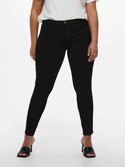 Dámske štýlové oversized džínsy v uhladenom strihu v čiernej farbe