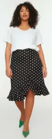 Lacná letná bodkovaná sukňa pre moletky s dĺžkou pod kolená