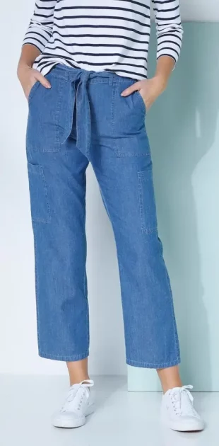 Pohodlné cargo džínsy pre moletky s odnímateľným opaskom